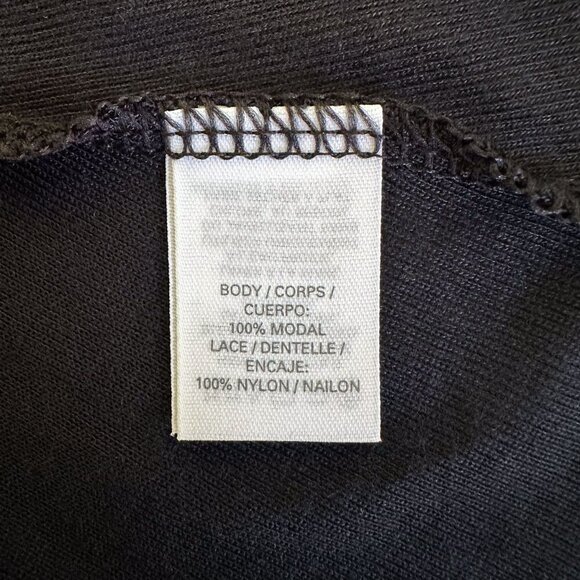 Victoria's Secret Black Tank Top Sz S Sheer Lace Keyhole Y2K 90s Fairy Grunge - Picture 5 of 6